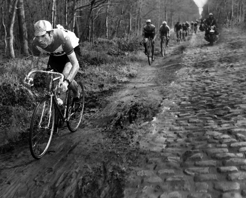 Eddy Merckx in Arenberg during the 1969 edition of Paris-Roubaix